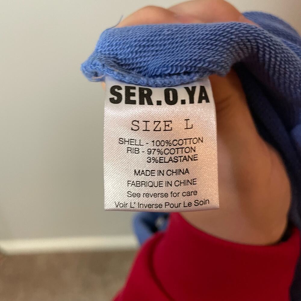 SER.O.YA Rory Dress in Marina Blue SZ Large Sweatshirt Blouson Dress EUC Street - Picture 8 of 13